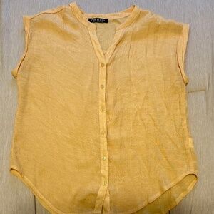 Shop Priceless Mustard Linen Women's Top - Size M